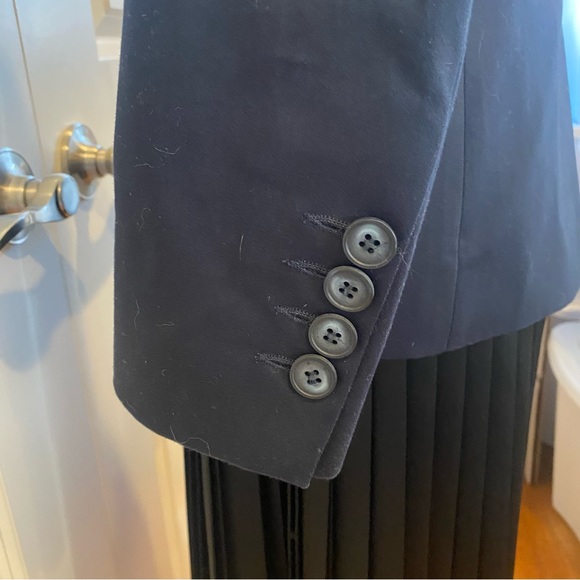IRIS & INK Navy One Button Cotton Blazer - Picture 5 of 10